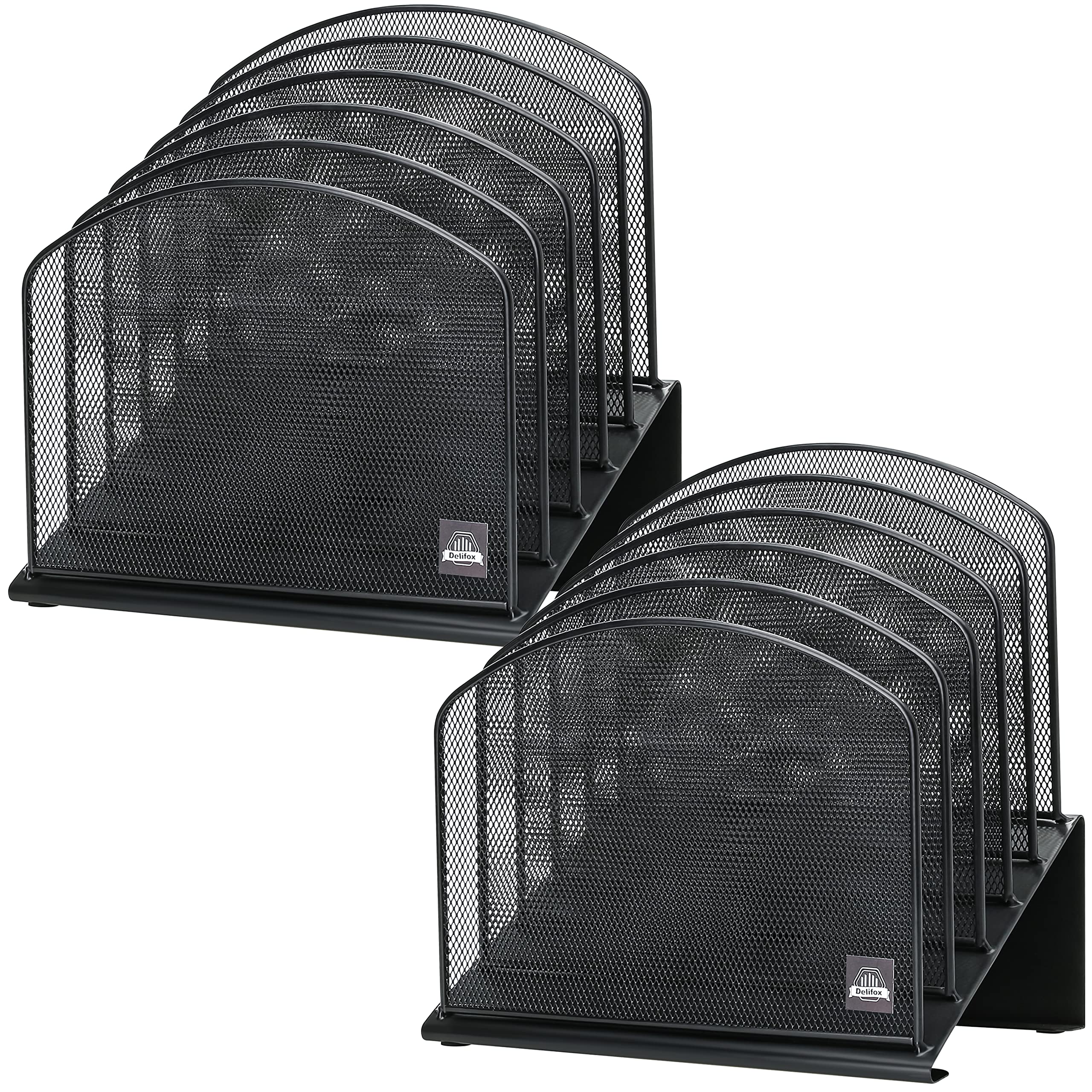 Amazon.com : Delifox 2 Pack Inclined Desk File Organizer, 5 Slot